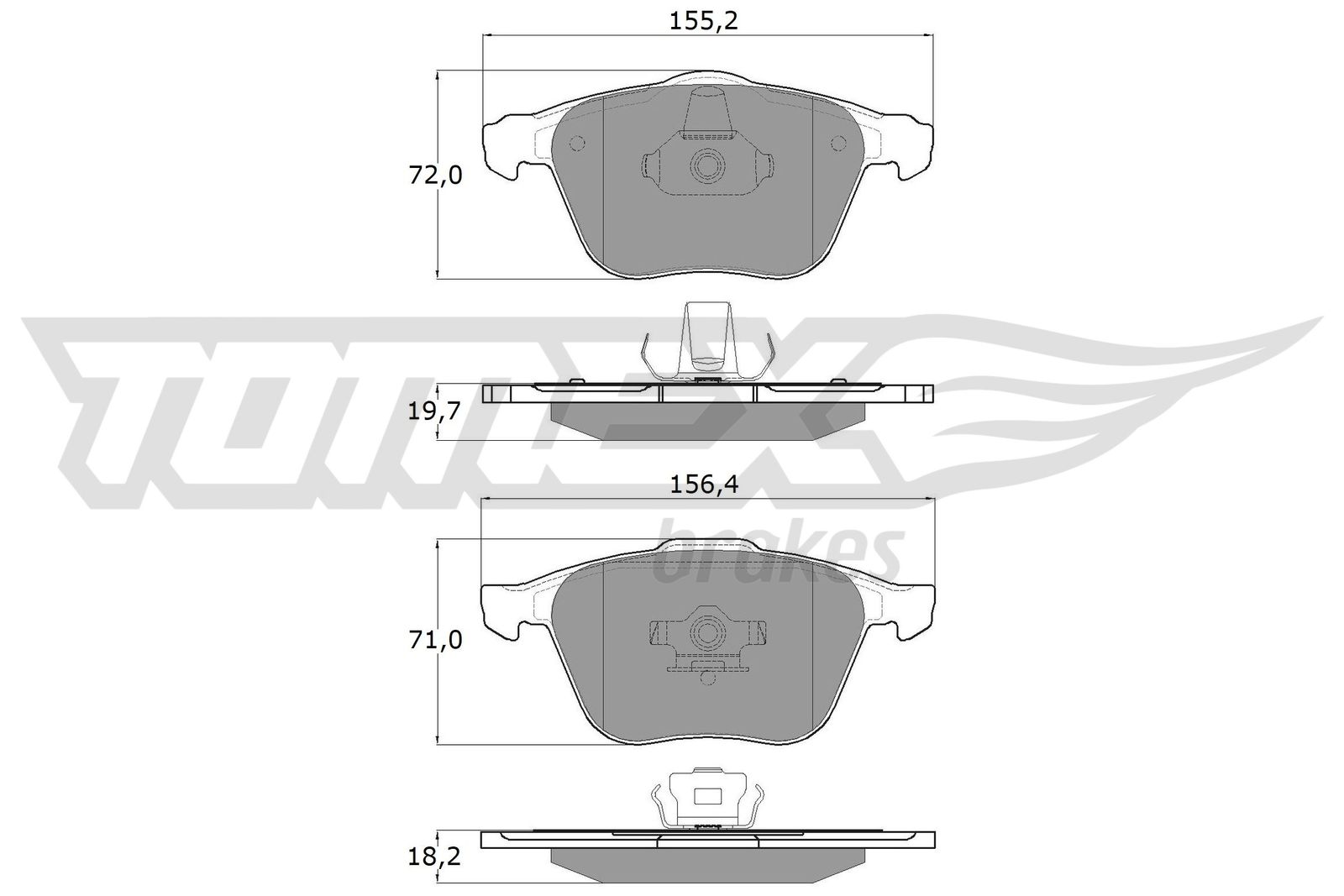 Sada brzdových platničiek kotúčovej brzdy TOMEX Brakes